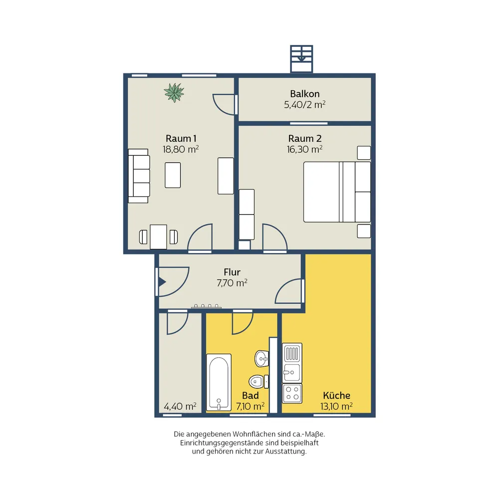 2 Zimmer Wohnung mit 70 m² in Leipzig – Bild 2