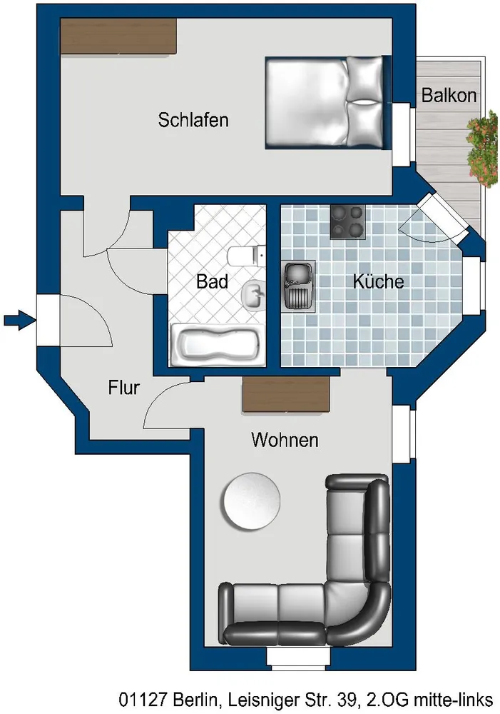2 Zimmer Wohnung mit 54 m² in Dresden – Bild 2