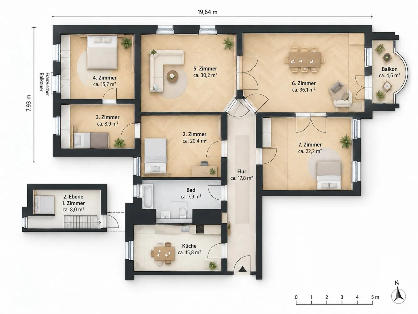 6 Zimmer Wohnung mit 204 m² in Berlin – Bild 8