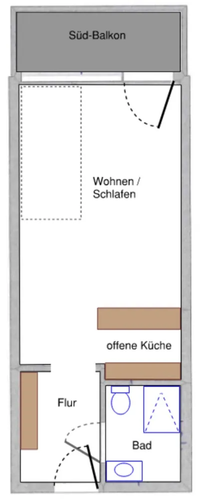 1 Zimmer Wohnung mit 27 m² in München – Bild 4