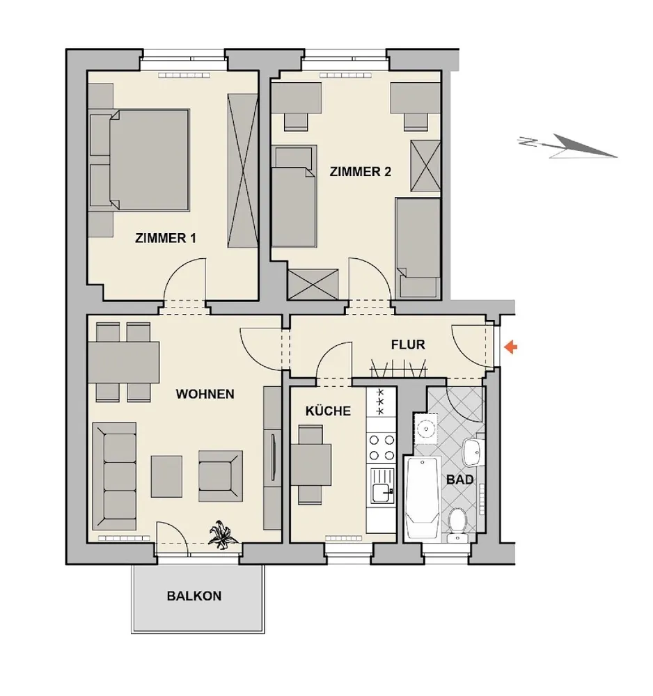 3 Zimmer Wohnung mit 64 m² in Dresden – Bild 2