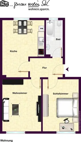 2 room apartment with 49 m² in Chemnitz – Photo 2