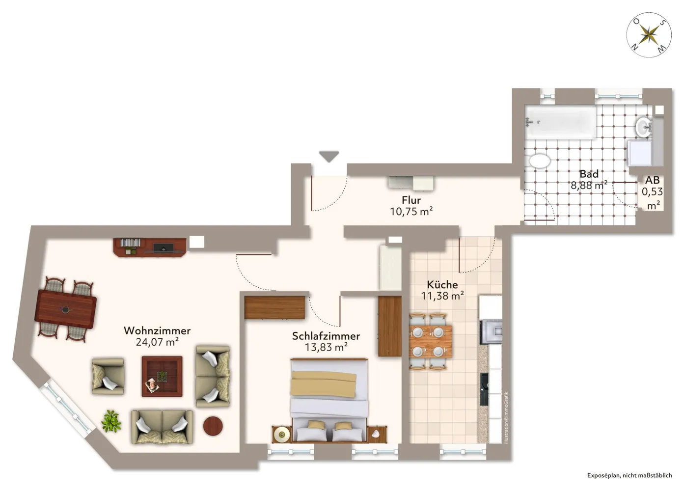 2 Zimmer Wohnung mit 65 m² in Magdeburg – Bild 3
