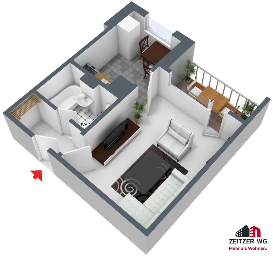 1 room apartment with 30 m² in Zeitz – Photo 6