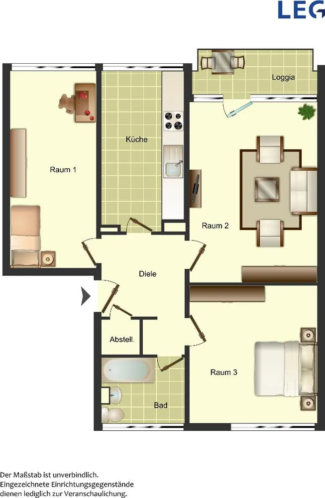 3 Zimmer Wohnung mit 78 m² in Hamm – Bild 3