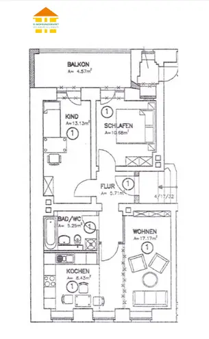 3 Zimmer Wohnung mit 65 m² in Chemnitz – Bild 2
