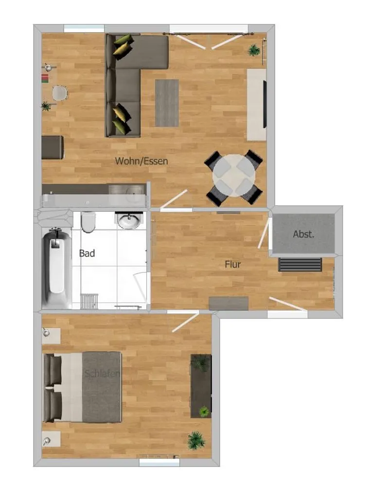 2 room apartment with 49 m² in Magdeburg – Photo 3