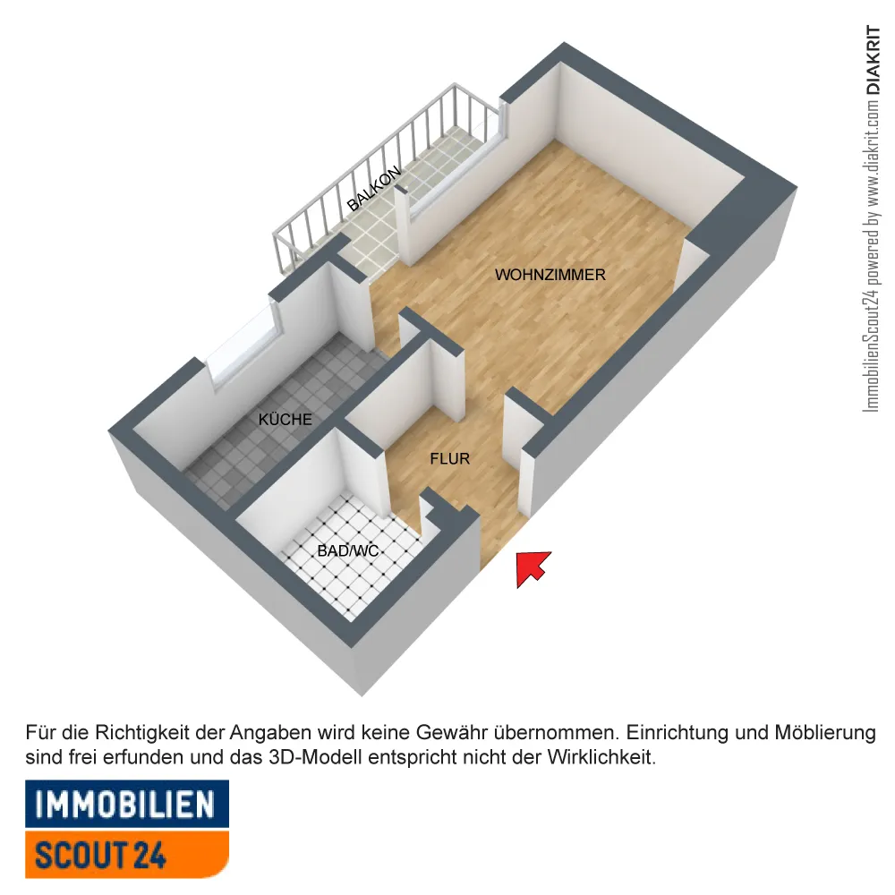 1 Zimmer Wohnung mit 37 m² in Stuttgart – Bild 1