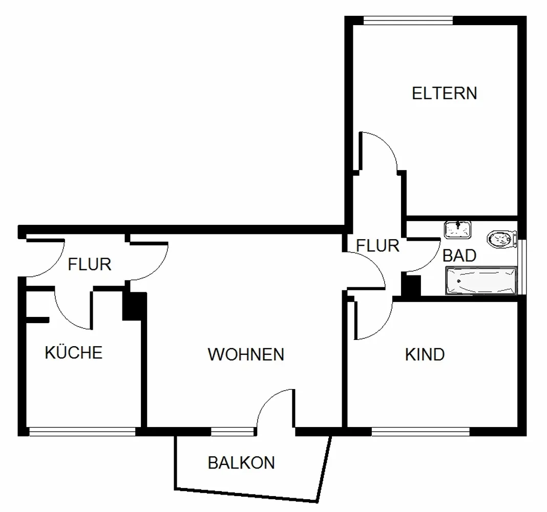 3 Zimmer Wohnung mit 60 m² in Bochum – Bild 1
