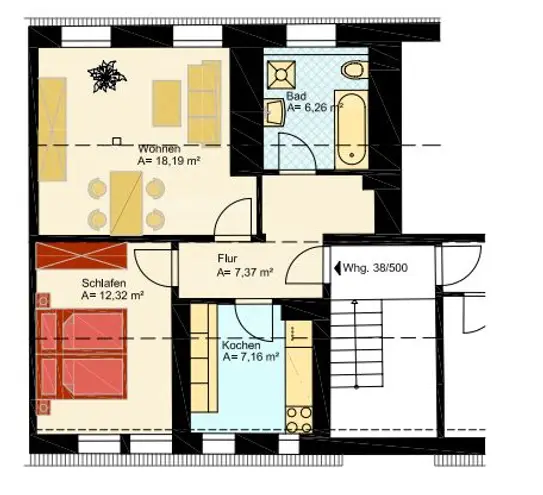2 room apartment with 51 m² in Chemnitz – Photo 8