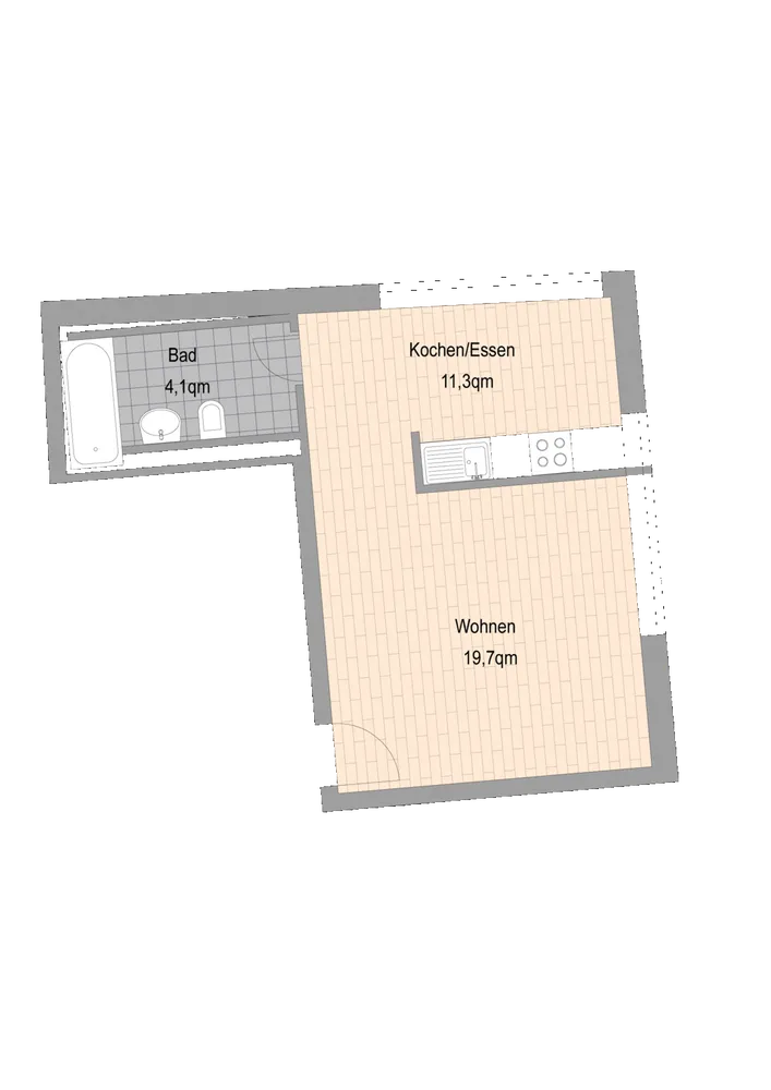 1 Zimmer Wohnung mit 35 m² in München – Bild 1
