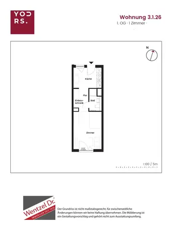 1 Zimmer Wohnung mit 32 m² in Hamburg – Bild 6
