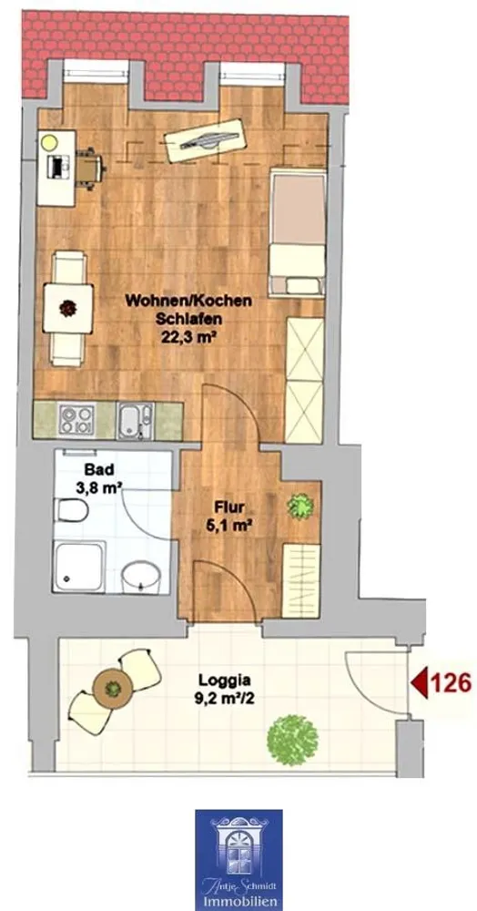 1 Zimmer Wohnung mit 36 m² in Dresden – Bild 9