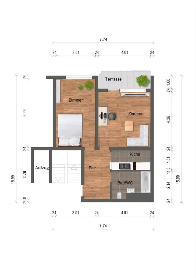 2 Zimmer Wohnung mit 58 m² in Pforzheim – Bild 8
