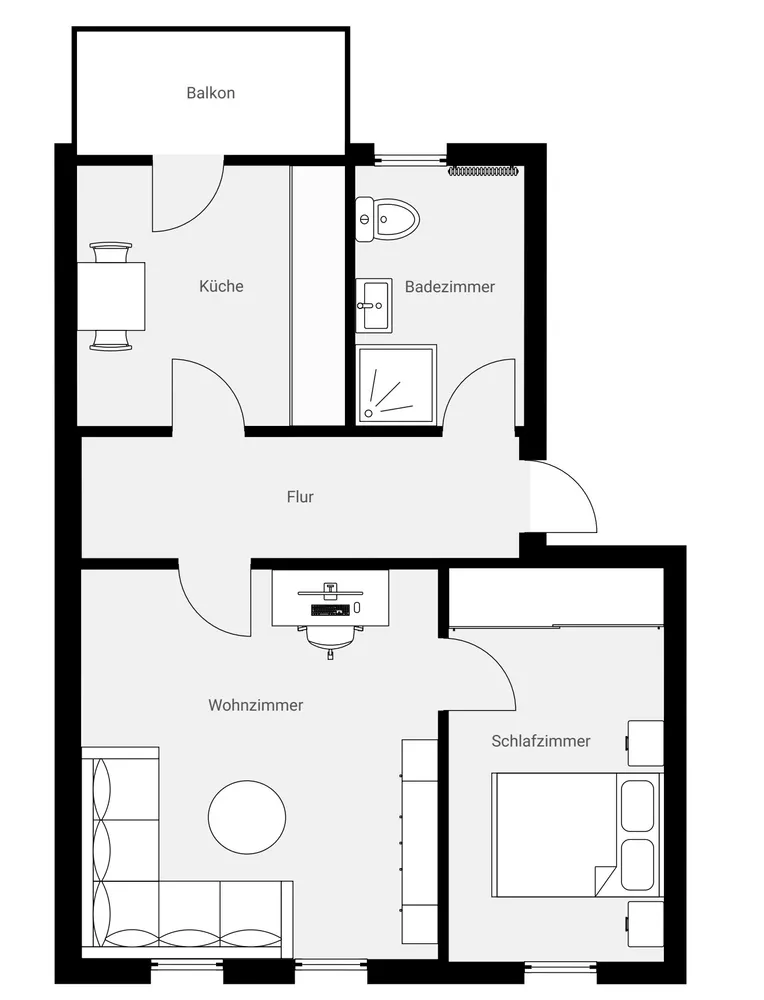 2 Zimmer Wohnung mit 52 m² in Rostock – Bild 2