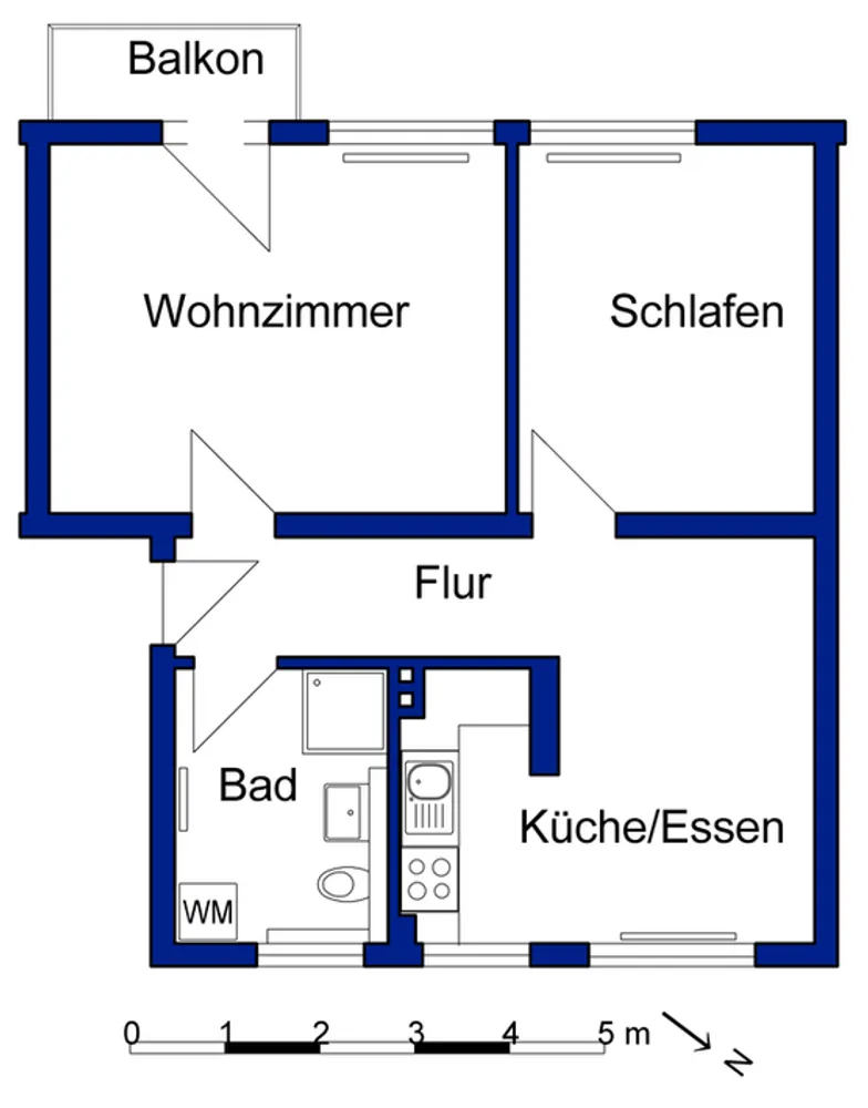 2 Zimmer Wohnung mit 58 m² in Wolfsburg – Bild 1