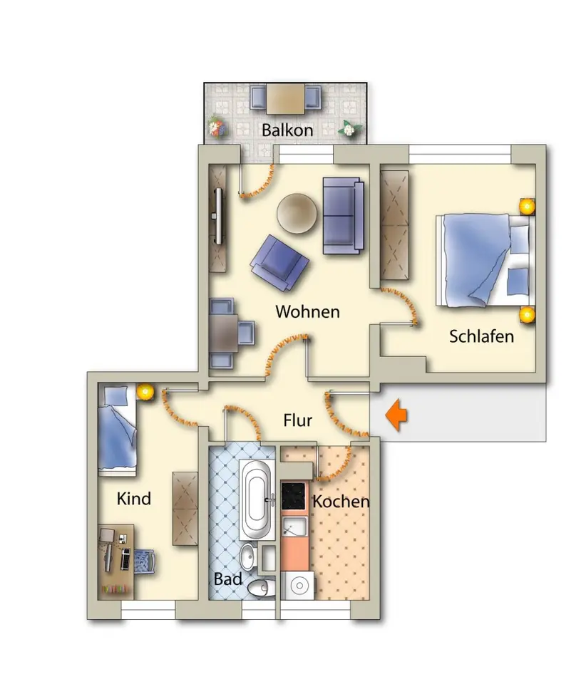3 room apartment with 60 m² in Freiberg – Photo 3