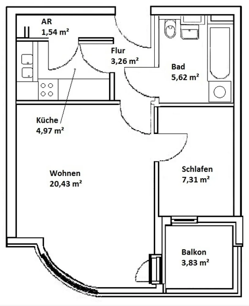 2 Zimmer Wohnung mit 44 m² in Berlin – Bild 3
