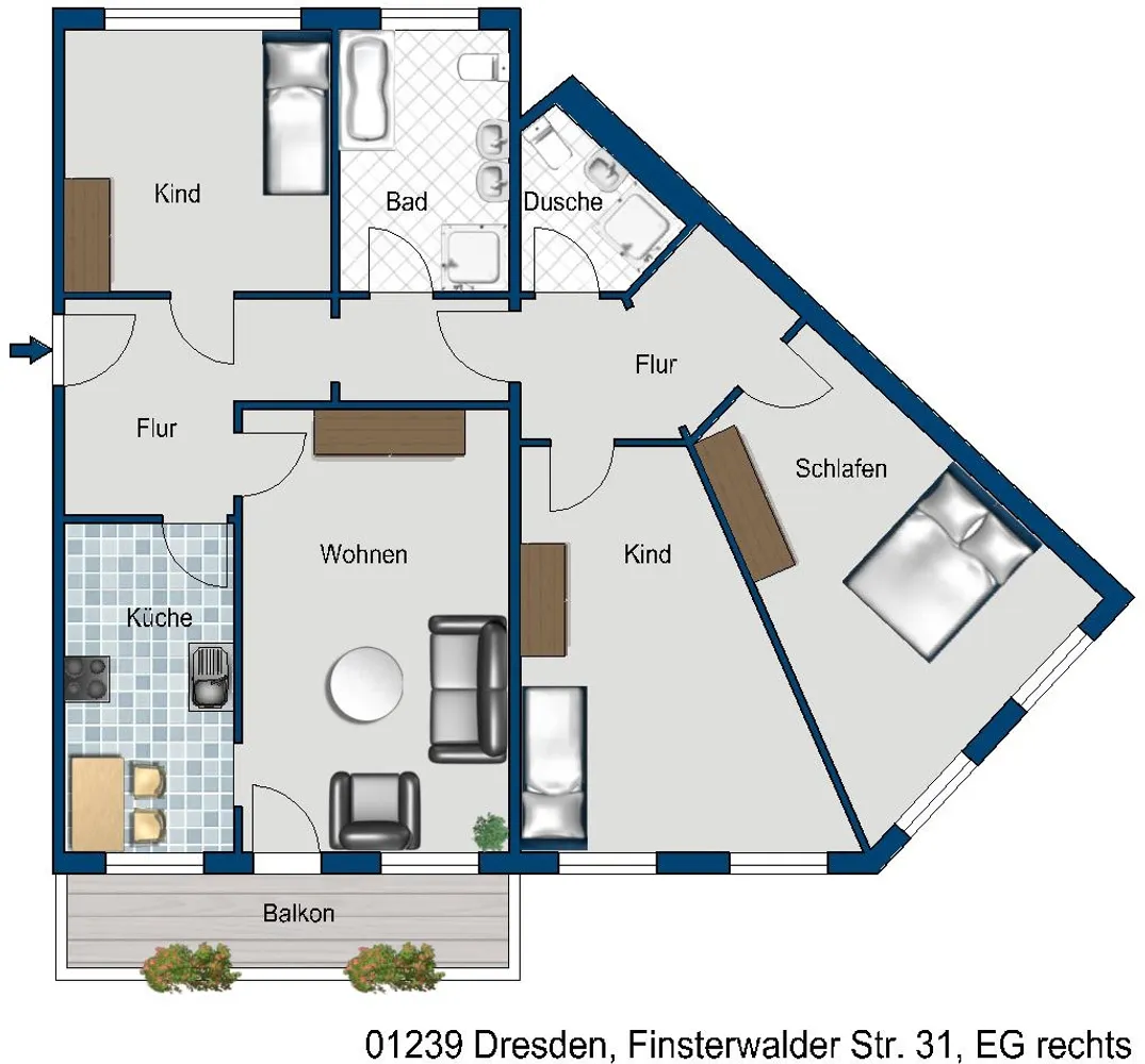 4 Zimmer Wohnung mit 115 m² in Dresden – Bild 3