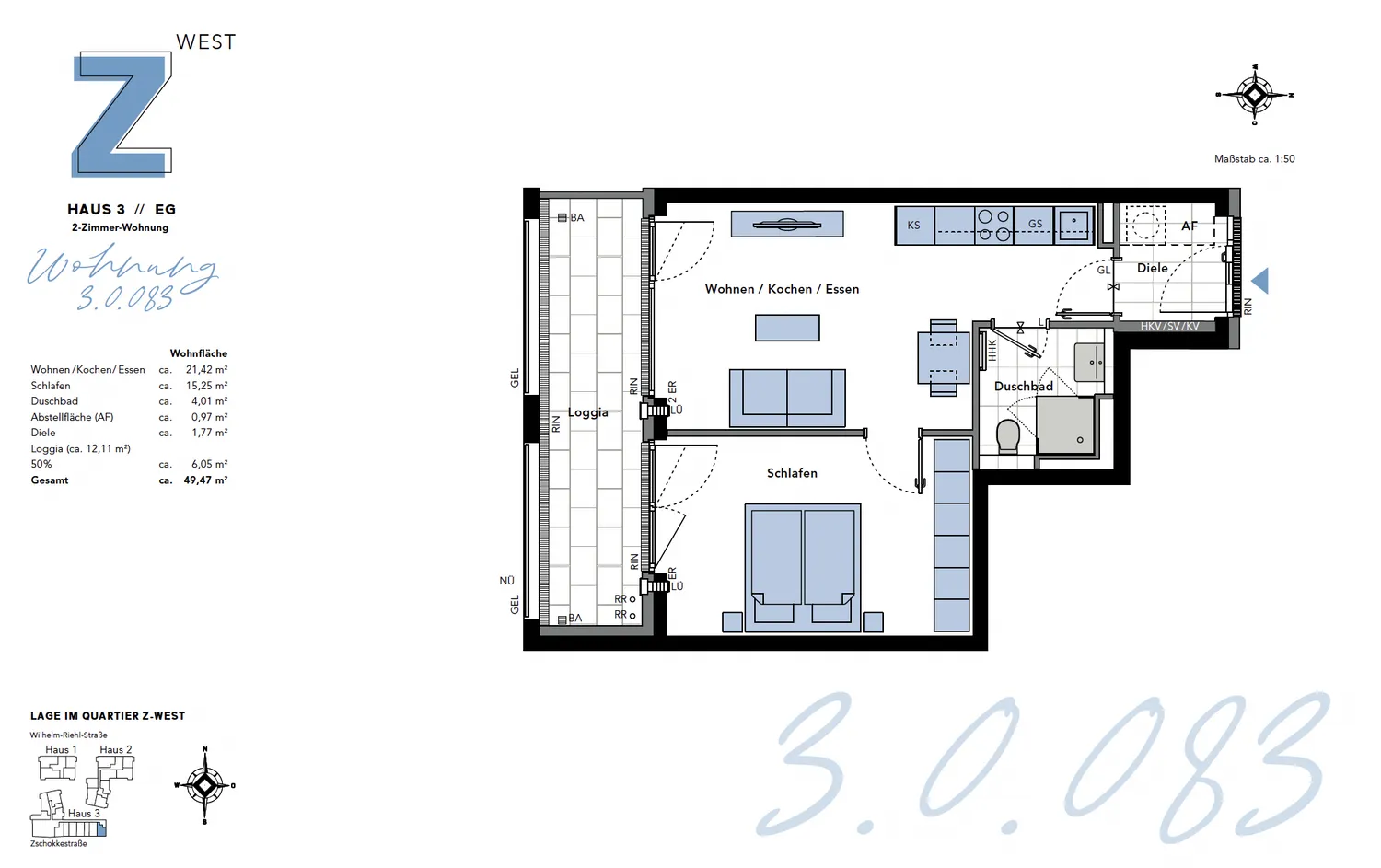 2 Zimmer Wohnung mit 49 m² in München – Bild 1