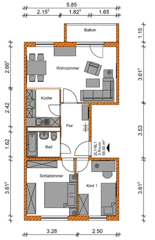 3 Zimmer Wohnung mit 57 m² in Magdeburg – Bild 11