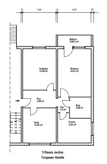 3 Zimmer Wohnung mit 66 m² in Finsterwalde – Bild 5