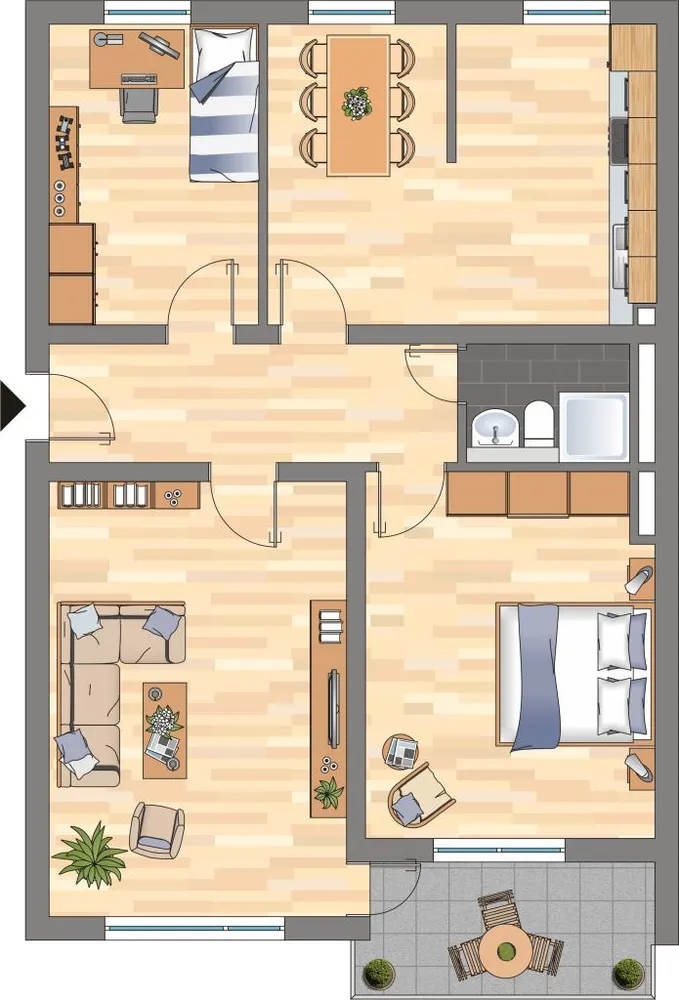 3 Zimmer Wohnung mit 69 m² in Braunschweig – Bild 2