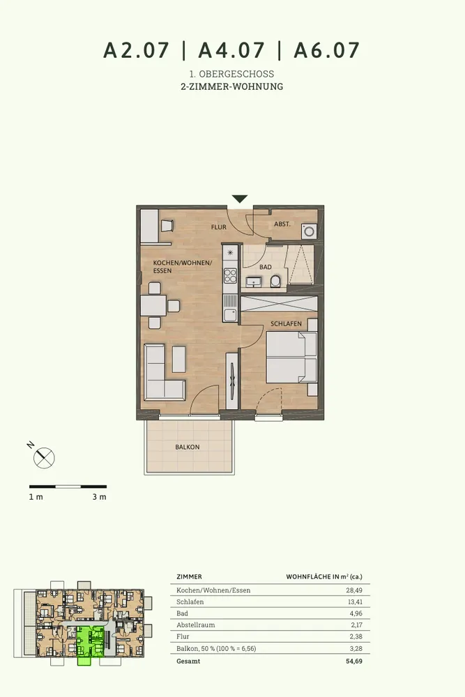 2 Zimmer Wohnung mit 55 m² in Bad Kreuznach – Bild 2