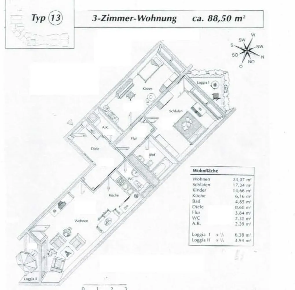 3 Zimmer Wohnung mit 88 m² in Mainz – Bild 1
