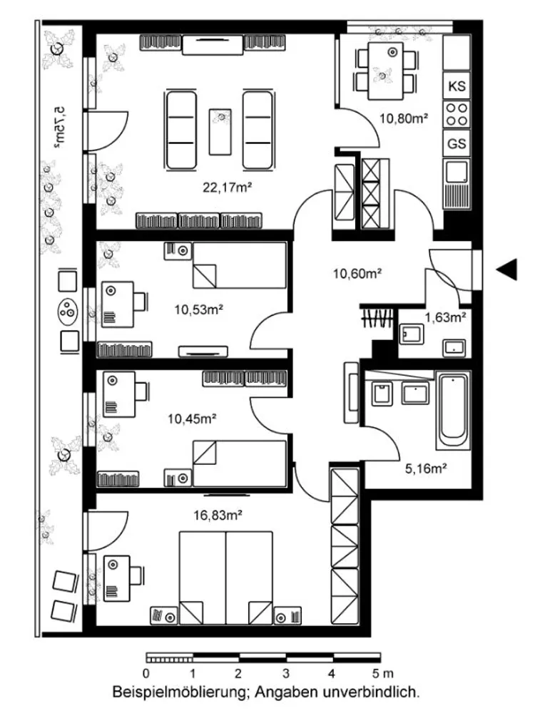 4 Zimmer Wohnung mit 94 m² in Frankfurt am Main – Bild 2