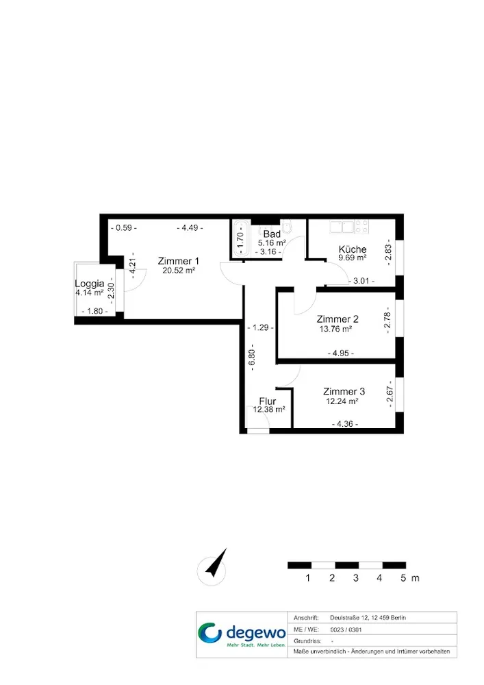 3 Zimmer Wohnung mit 75 m² in Berlin – Bild 4
