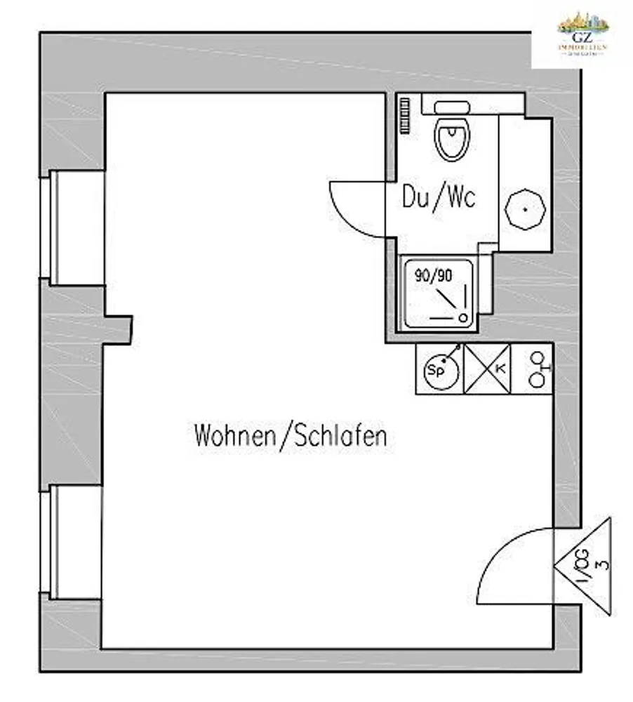 1 Zimmer Wohnung mit 33 m² in Dresden – Bild 2