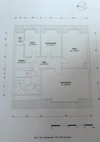 3 Zimmer Wohnung mit 59 m² in Duisburg – Bild 2