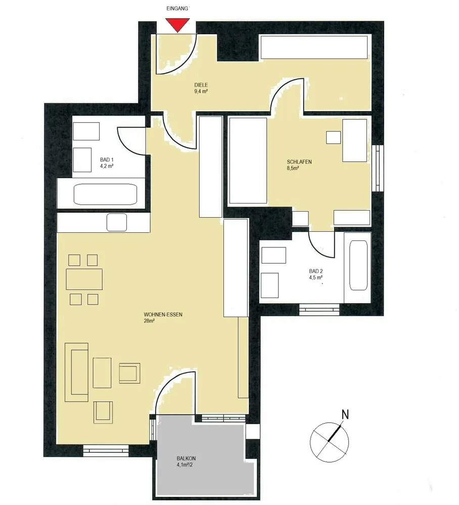 2 Zimmer Wohnung mit 58 m² in München – Bild 4