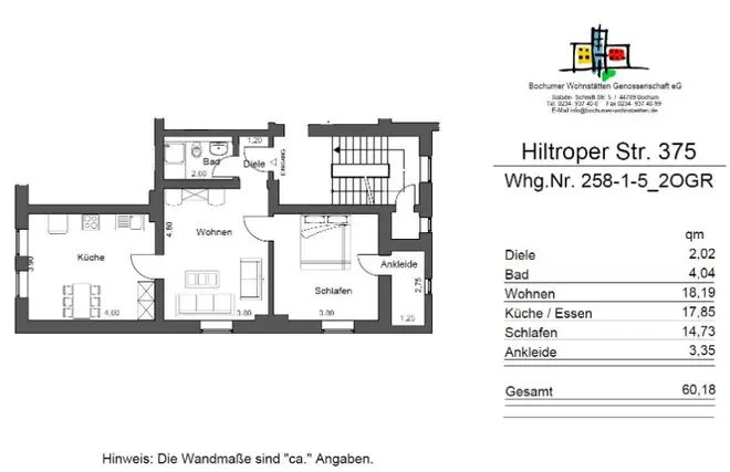 2 Zimmer Wohnung mit 60 m² in Bochum – Bild 6