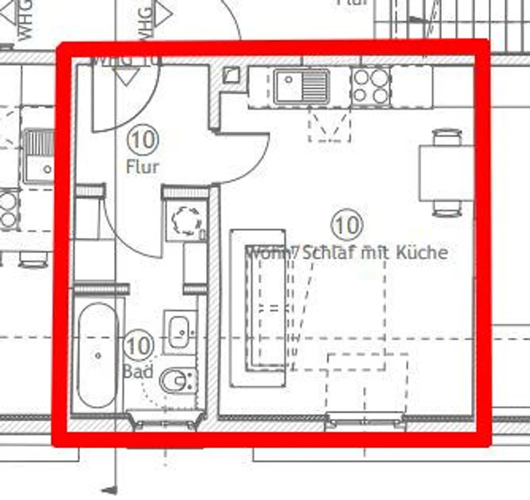 1 Zimmer Wohnung mit 28 m² in Nürnberg – Bild 9