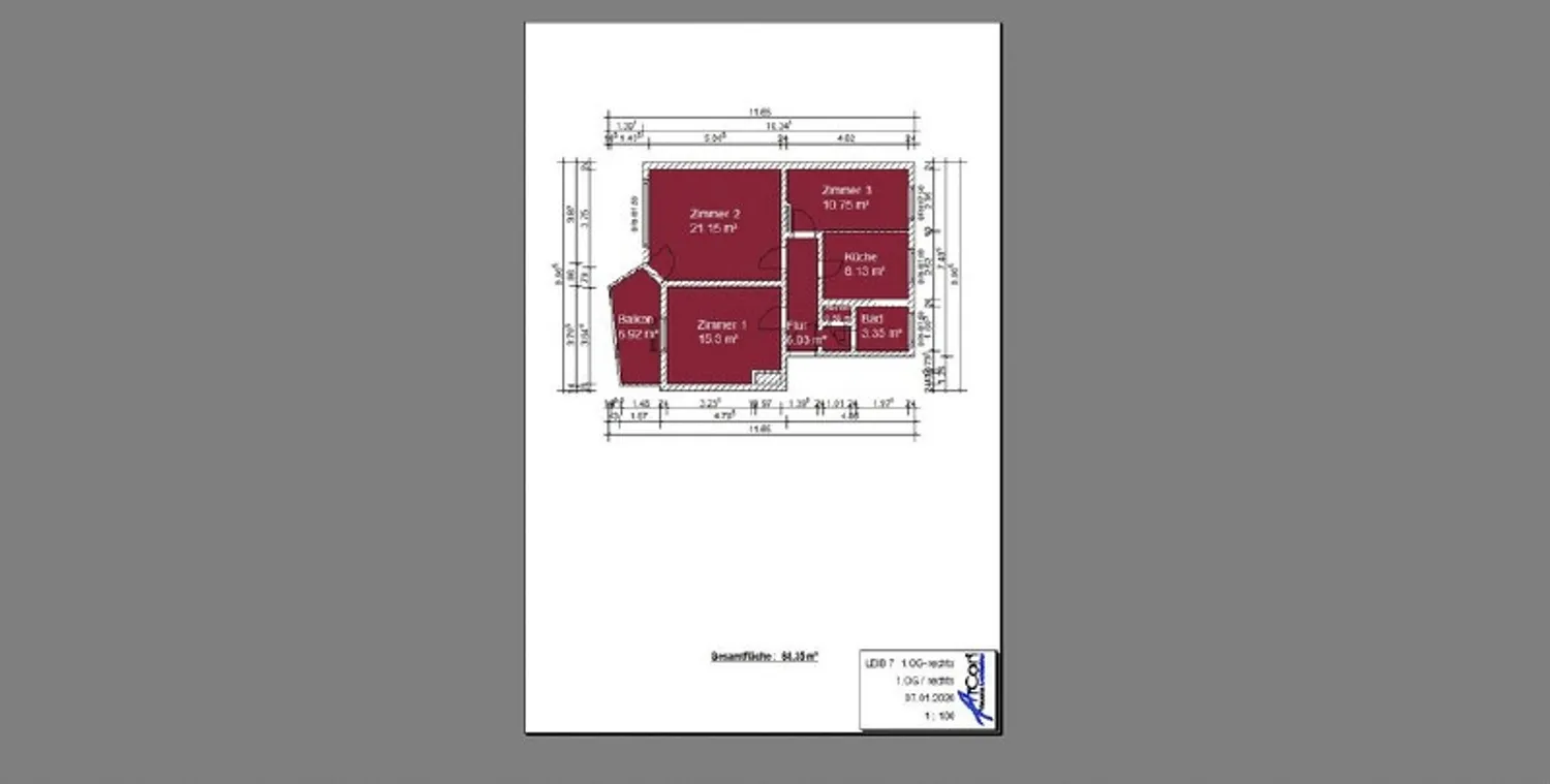3 Zimmer Wohnung mit 68 m² in Minden – Bild 2