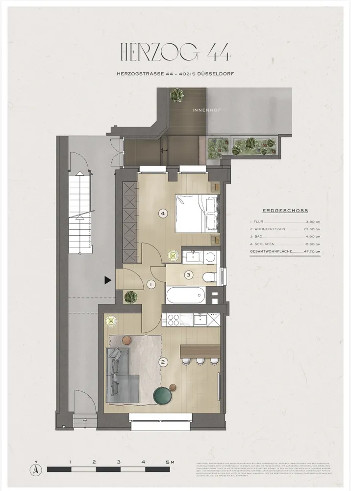 2 Zimmer Wohnung mit 45 m² in Düsseldorf – Bild 6