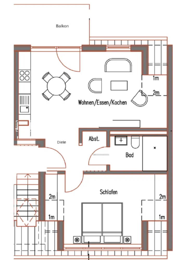 2 Zimmer Wohnung mit 55 m² in Münster – Bild 3