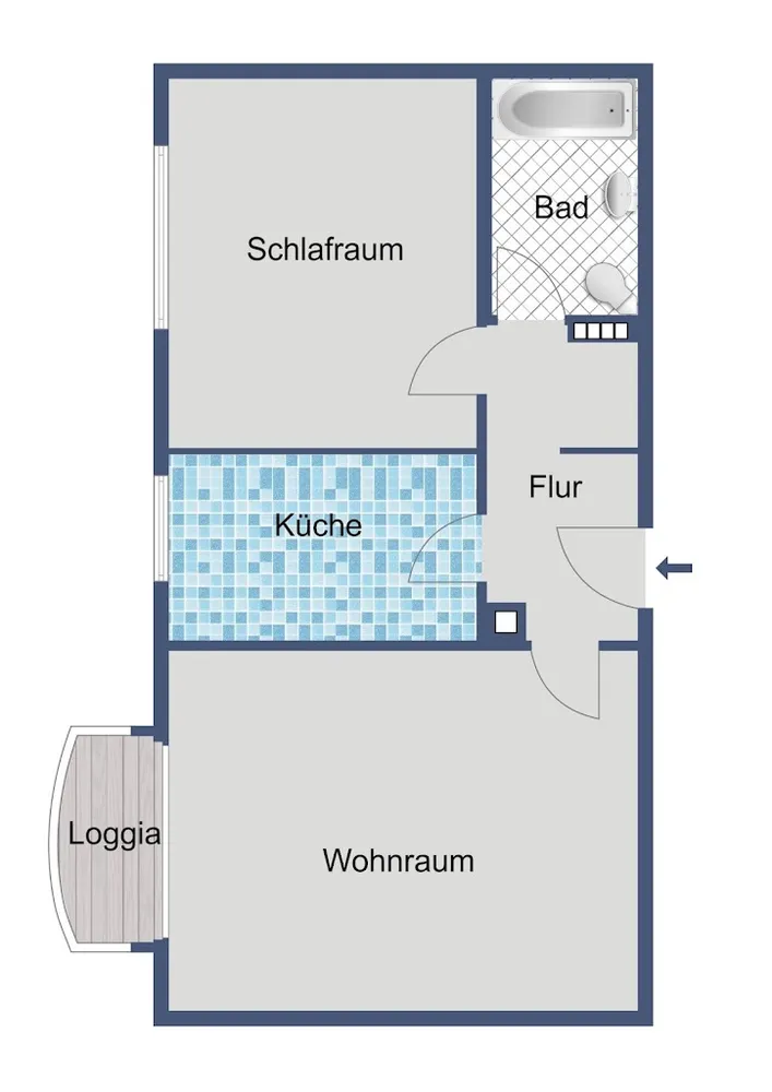 2 room apartment with 49 m² in Frankfurt am Main – Photo 4