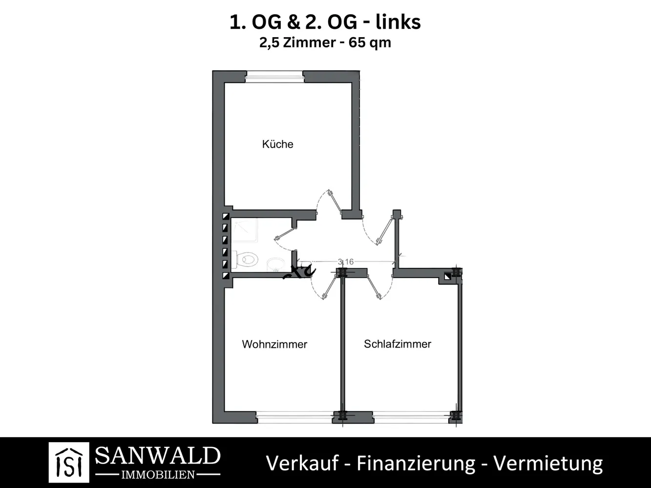 3 Zimmer Wohnung mit 57 m² in Essen – Bild 9