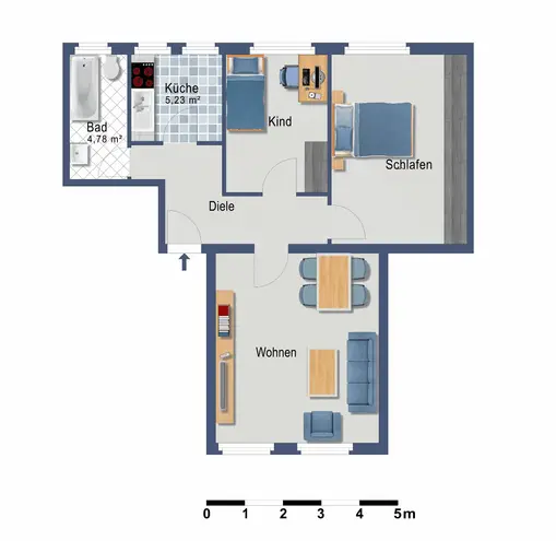 3 Zimmer Wohnung mit 65 m² in Essen – Bild 2