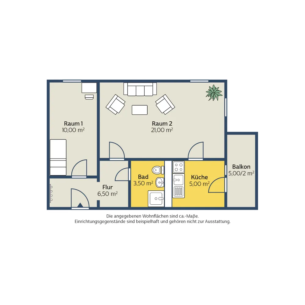 2 Zimmer Wohnung mit 48 m² in Leipzig – Bild 1