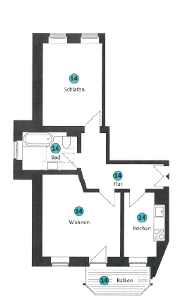 2 Zimmer Wohnung mit 53 m² in Leipzig – Bild 2