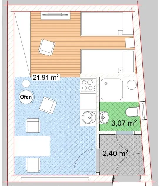 Studio mit 27 m² in Heppenheim – Bild 3