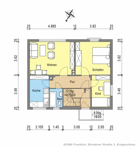 3 Zimmer Wohnung mit 55 m² in Frankfurt am Main – Bild 5