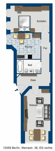 2 Zimmer Wohnung mit 76 m² in Berlin – Bild 2