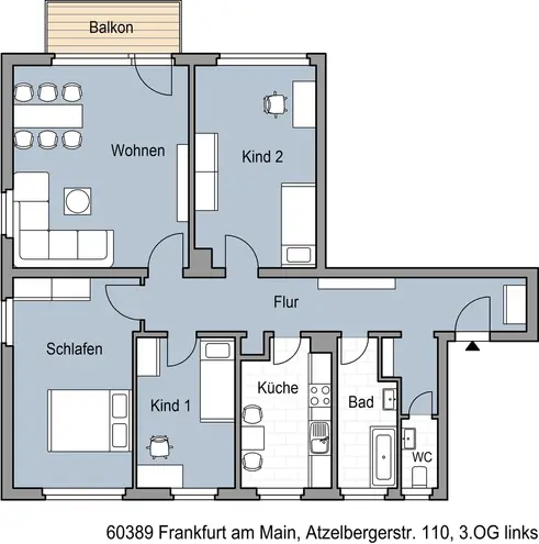 4 room apartment with 104 m² in Frankfurt am Main – Photo 5