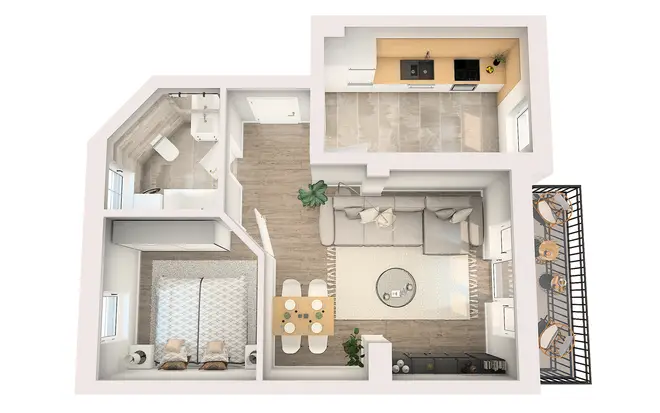 2 Zimmer Wohnung mit 53 m² in Leipzig – Bild 2