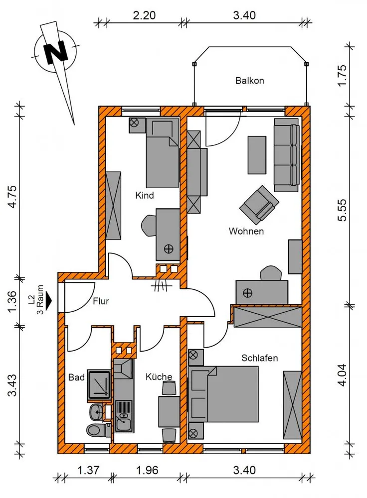 3 room apartment with 59 m² in Magdeburg – Photo 9